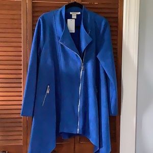 Faux Suade Royal Blue Swing Coat S